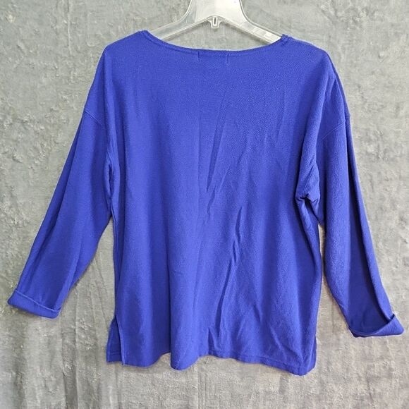 Express tricot Women's sz Lg top Purple Vintage 3/4 sleeve casual - Picture 7 of 9